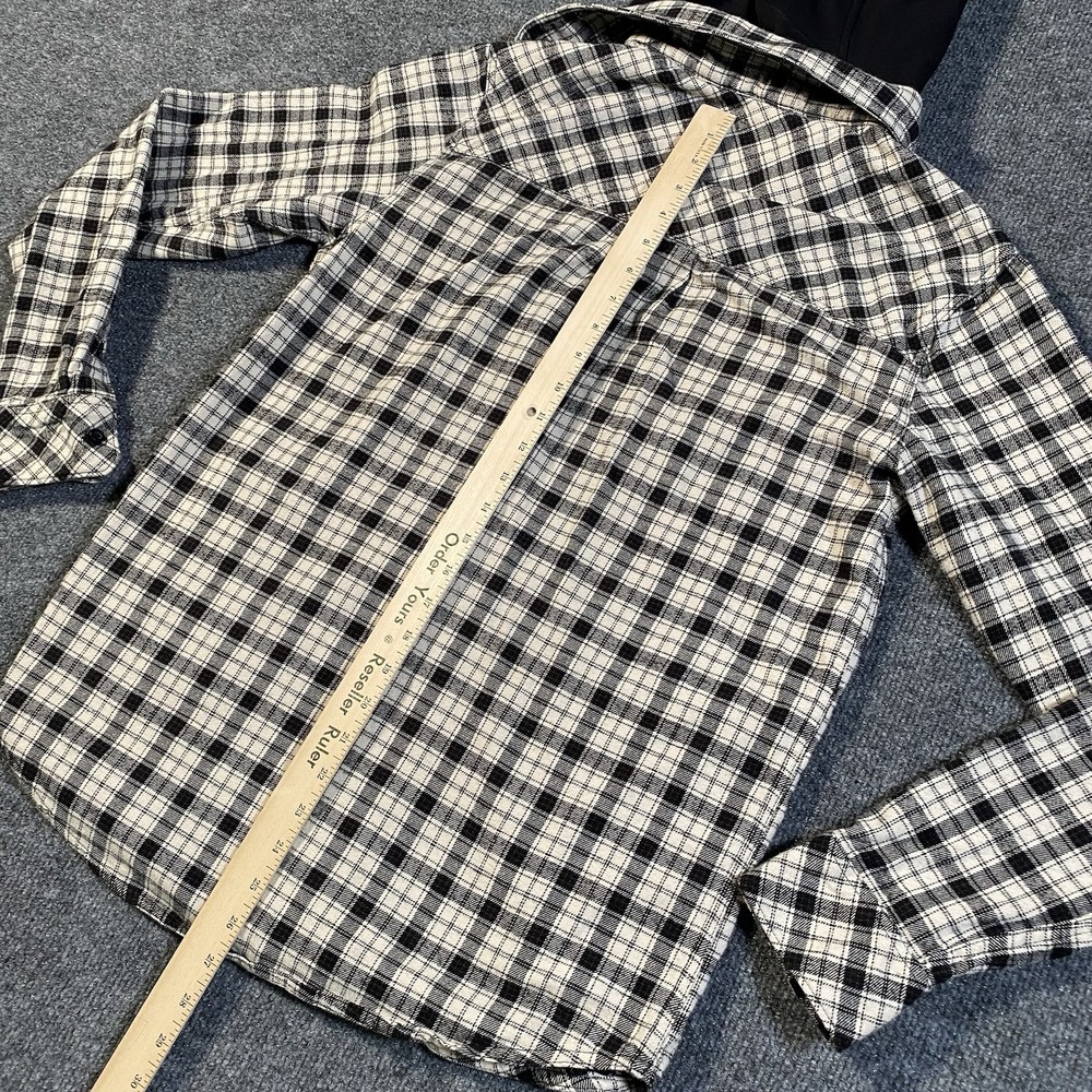 Vintage Y2K Empyre Full Zip Flannel Plaid Hoodie Mens Small Oversized Skater - Picture 5 of 7